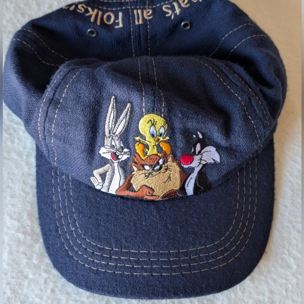 Pre-owned Vintage Looney Tunes Baseball Cap Kids Adjustable 1992 Embroidered.